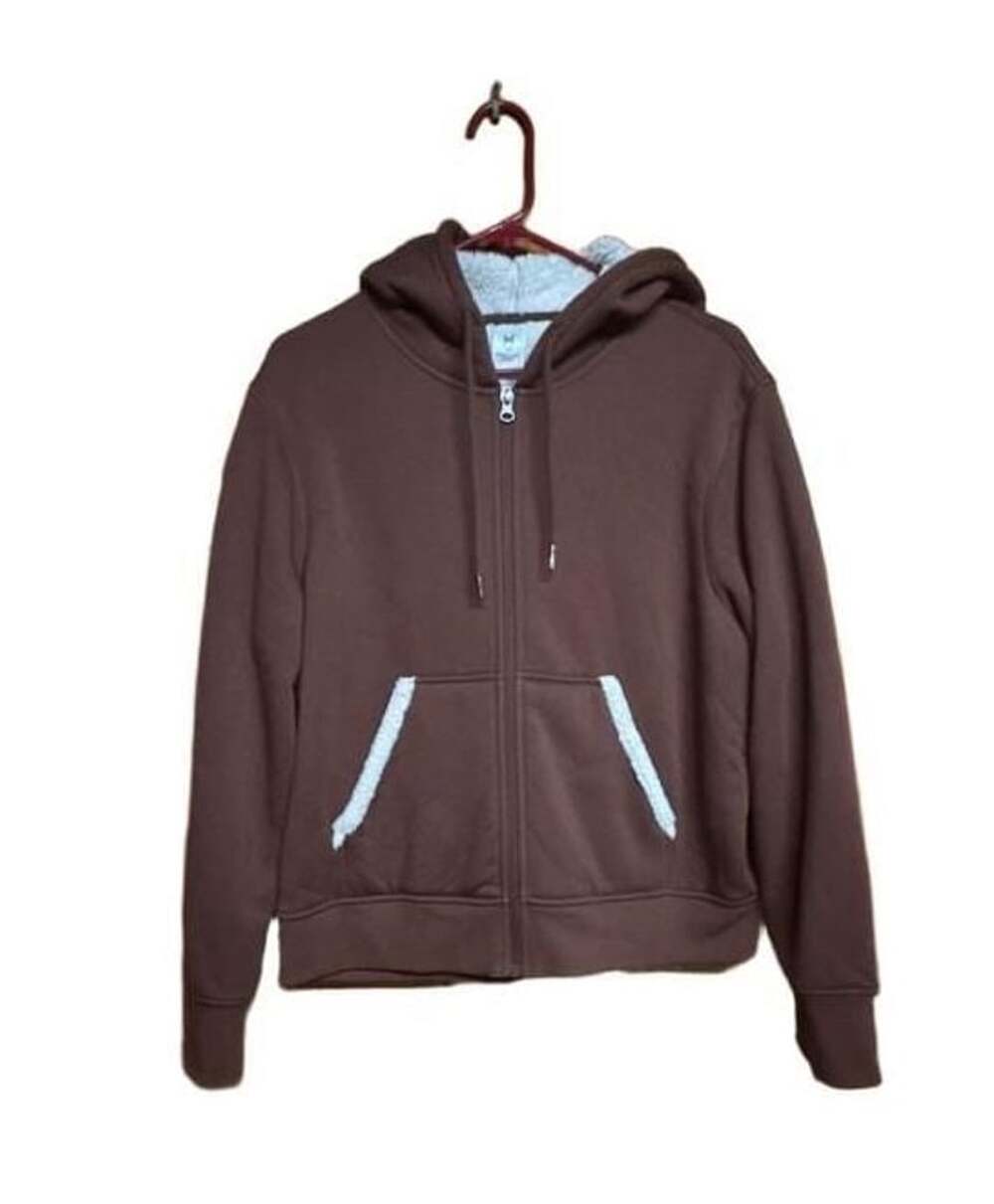 Member's Mark Sherpa Lined Jacket Size L Brown Full Zip Hoodie